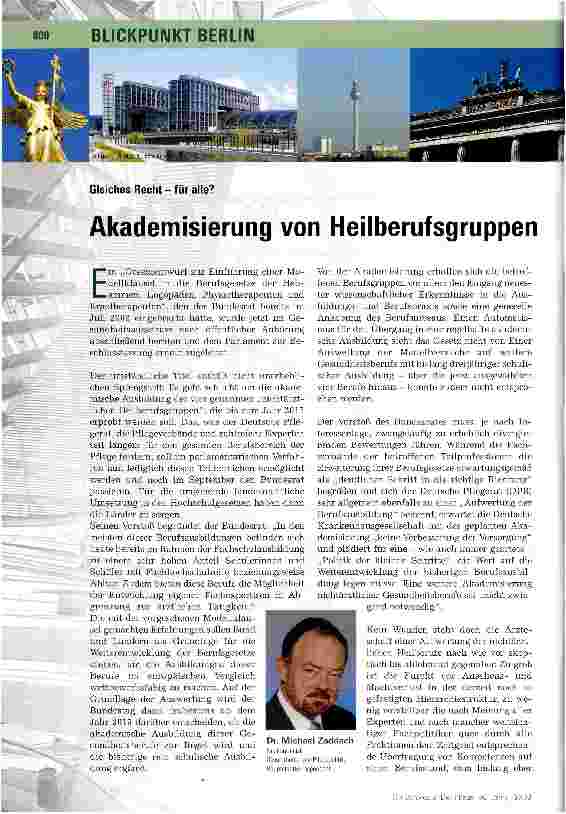Vorschauseite 1: Akademisierung von Heilberufsgruppen