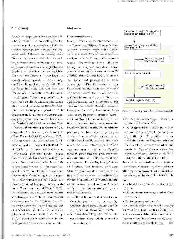 Vorschauseite 2: Genauigkeit des Lachman-Tests zur Feststellung einer Ruptur des vorderen Kreuzbandes