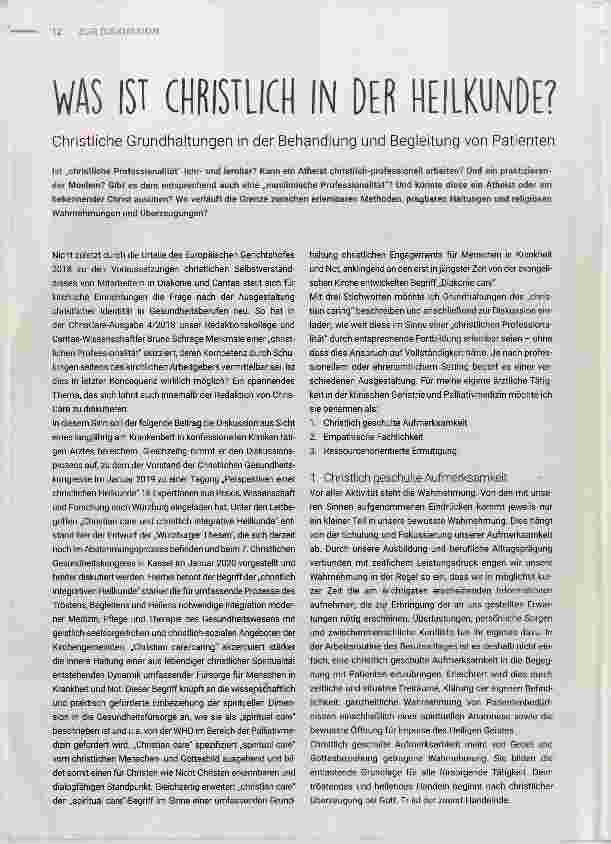 Vorschauseite 1: WAS IST CHRISTLICH IN DER HEILKUNDE?