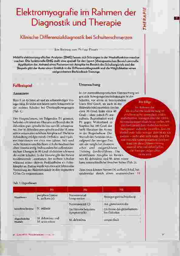 Vorschauseite 1: Elektromyografie im Rahmen der Diagnostik und Therapie