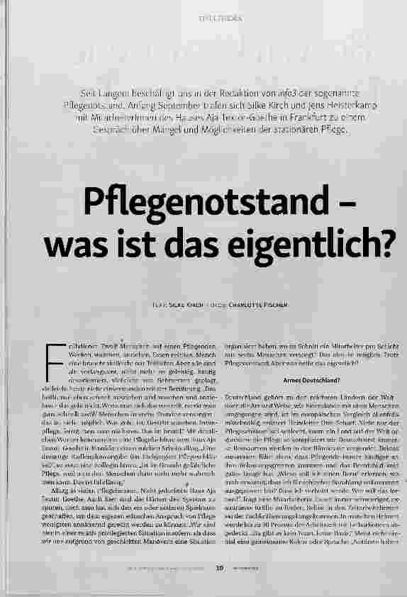 Vorschauseite 1: Pflegenotstandwas ist das eigentlich?