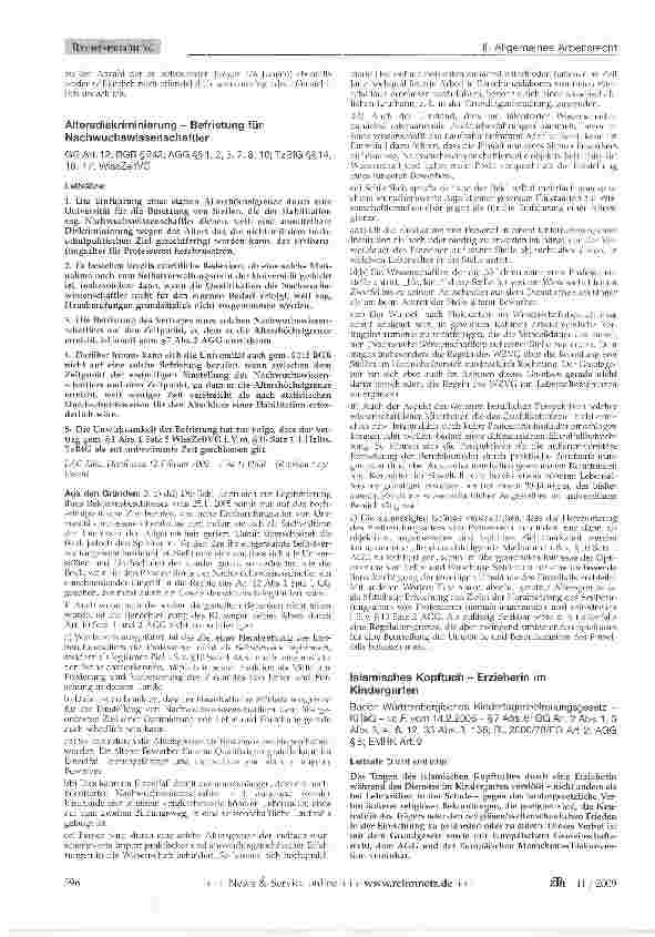 Vorschauseite 5: Diskriminierungsverbot - männlicher Bewerber -Mädcheninternat