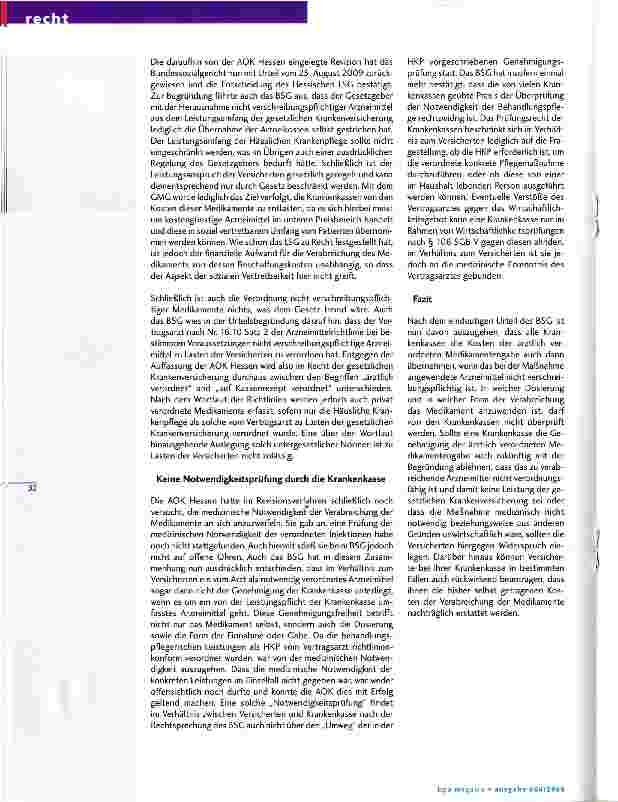 Vorschauseite 2: Verabreichung nicht verschreibungs-Pflichtiger Medikamente ist und bleibt Behandlungspflege