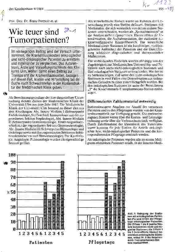 Vorschauseite 1: Wie teuer sind Tumorpatienten?