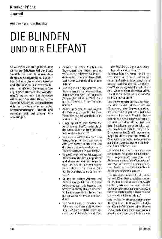 Vorschauseite 1: Die Blinden und der Elefant Aus den Reden des Buddha