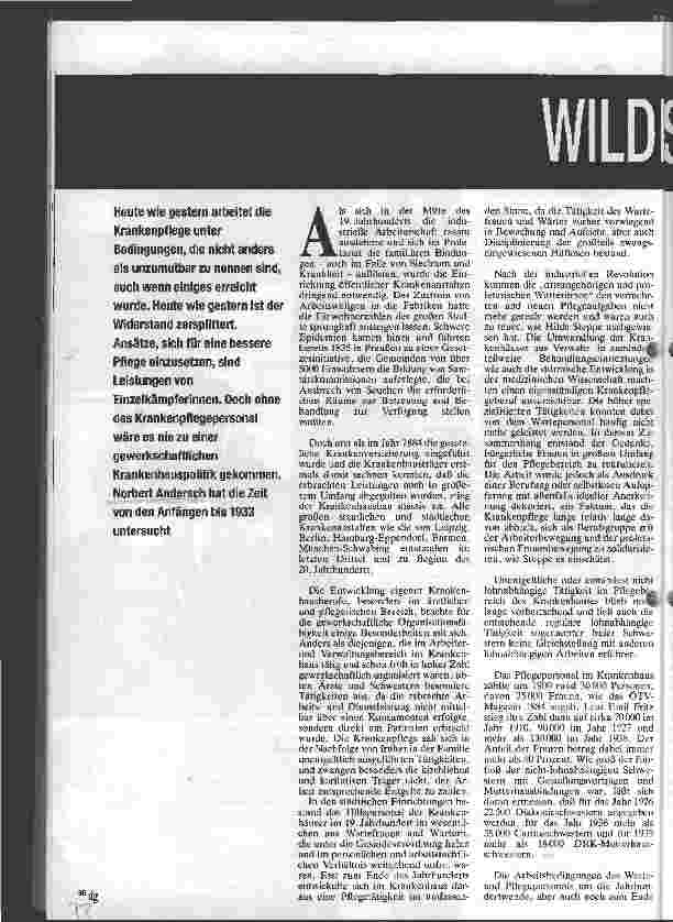Vorschauseite 1: Geschichte der Krankenpflege Wilde Schwestern?
