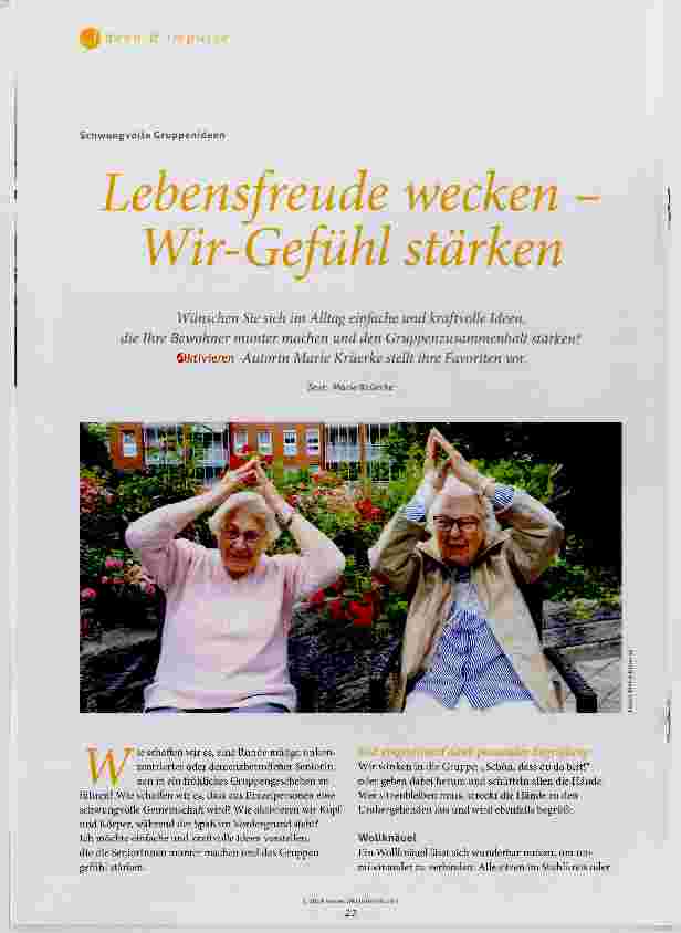Vorschauseite 1: Lebensfreude wecken Wir-Gefühl stärken