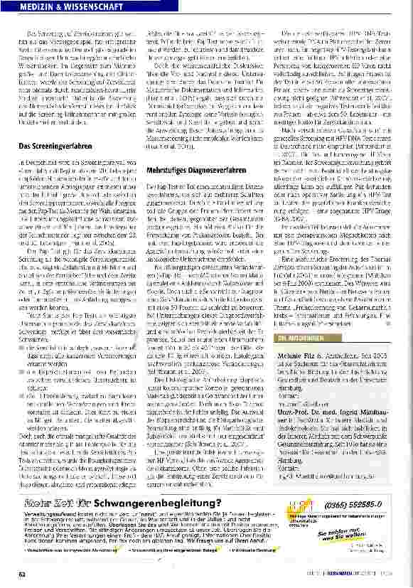 Vorschauseite 4: MEDIZIN & WISSENSCHAFTZervixkarzinom: Impfen, screenen oder beides? | Teil 1