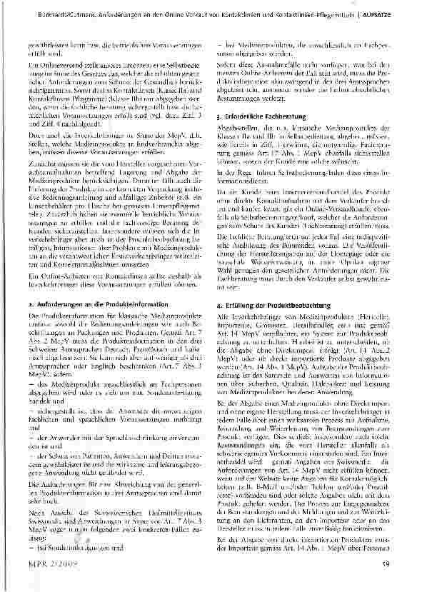 Vorschauseite 2: Anforderungen an den Online Verkauf von Kontaktlinsen und Kontaktlinsen-Pflegemitteln in der Schweiz
