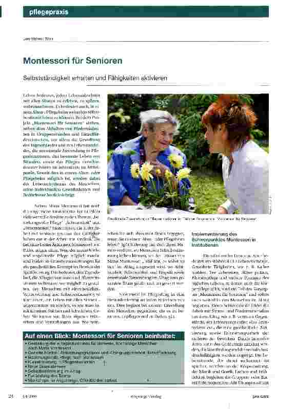 Vorschauseite 1: Montessori für Senioren