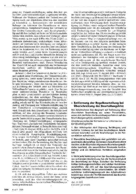 Vorschauseite 3: Entgegenstehende dienstliche Belange bei Teilzeitbeschäftigung
