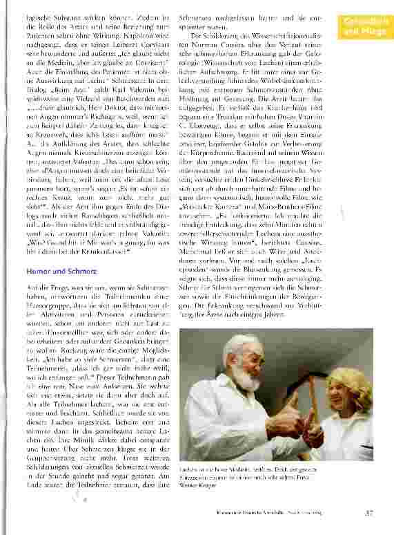 Vorschauseite 4: Humor als Analgetikum im Alter -ein chancenreiches Medikament!
