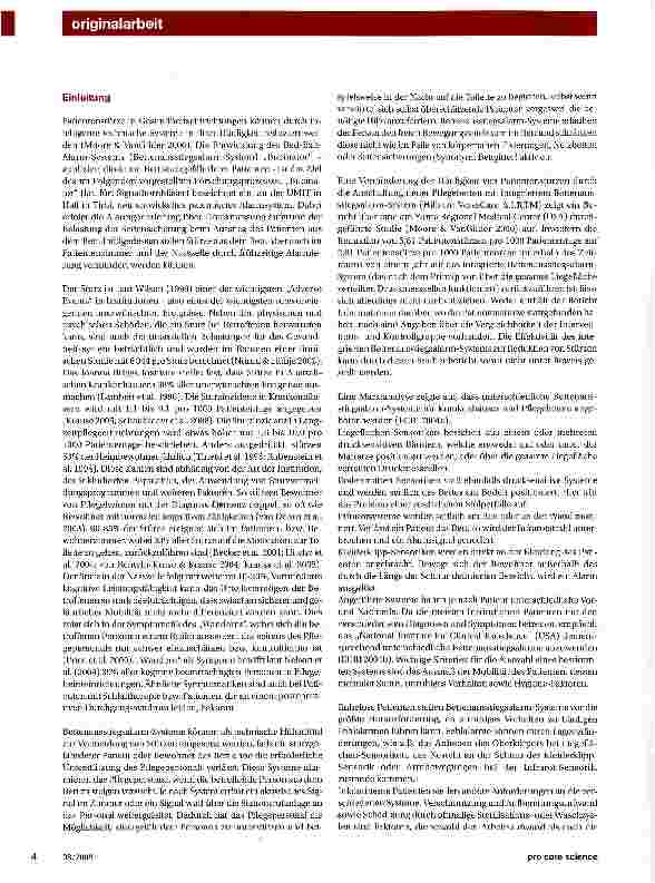 Vorschauseite 2: Entwicklung eines Bettenausstiegsalarm-Systems zur Sturzreduktion in Institutionen