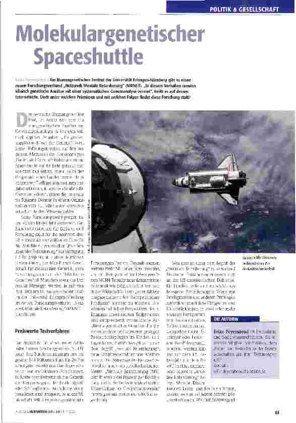 Vorschauseite 1: Molekulargenetischer Spaceshuttle