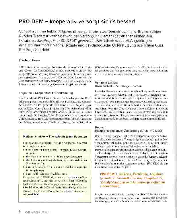 Vorschauseite 1: PRO DEM - kooperativ versorgt sichs besser!