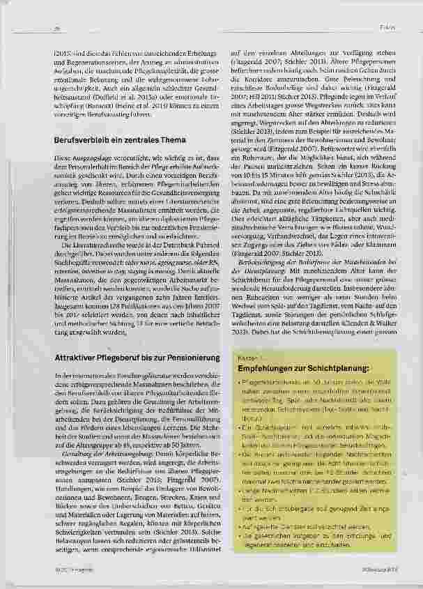 Vorschauseite 2: Im Beruf bleiben Ältere Pfiegefachpersonen in der Pflegepraxis