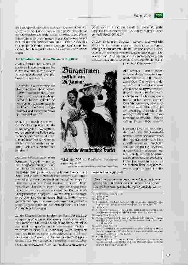 Vorschauseite 3: 100 Jahre Frauenwahlrecht: Parlamentarierinnen, der Deutsche Verein und die Weimarer Sozialgesetzgebung