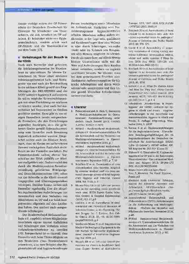 Vorschauseite 2: Außendienstmitarbeiter in hygiene-sensiblen Klinikbereichen