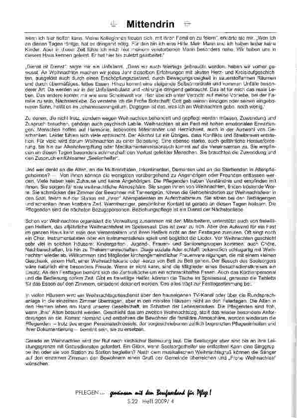 Vorschauseite 2: Weihnachten im Krankenhaus und Pflegeheim