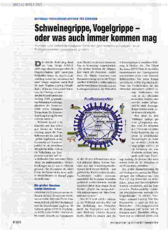 Vorschauseite 1: Schweinegrippe, Vogelgrippe -oder was auch immer kommen mag
