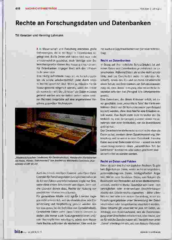 Vorschauseite 1: Rechte an Forschungsdaten und Datenbanken