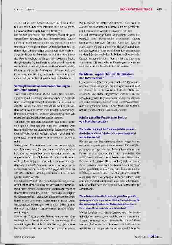 Vorschauseite 2: Rechte an Forschungsdaten und Datenbanken