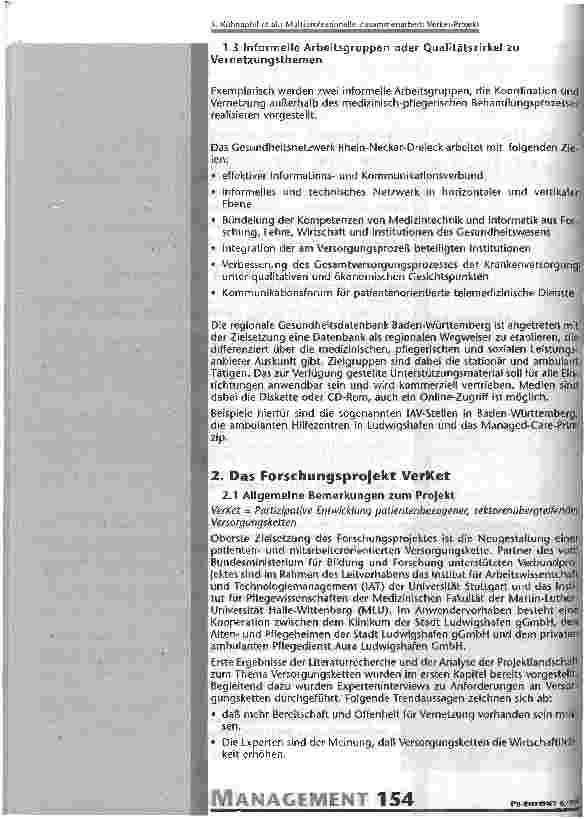 Vorschauseite 3: Multiprofessionelle, sektorenübergreifende Zusammenarbeit im Gesundheitswesen am Beispiel des VerKet-Projektes