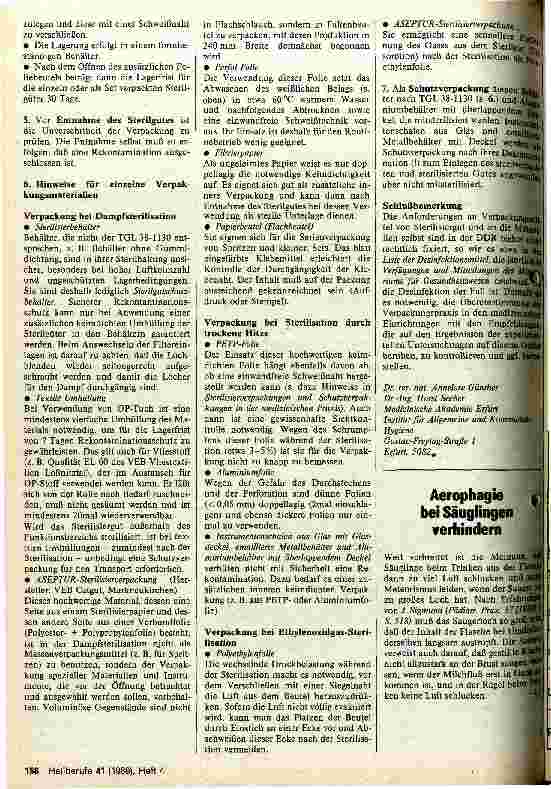 Vorschauseite 2: Regeln für die Verpackung von Sterilisiergut Zur Praxis der Krankenhaushygiene