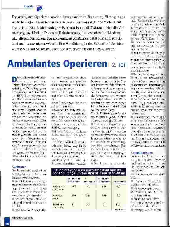 Vorschauseite 1: Ambulantes Operieren Teil 2
