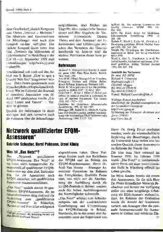 Vorschauseite 1: Netzwerk qualifizierter EFQM-Assessoren
