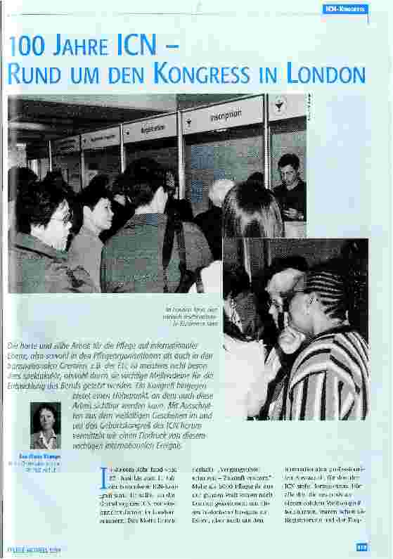 Vorschauseite 1: 100 Jahre ICN - Rund um den Kongress in London