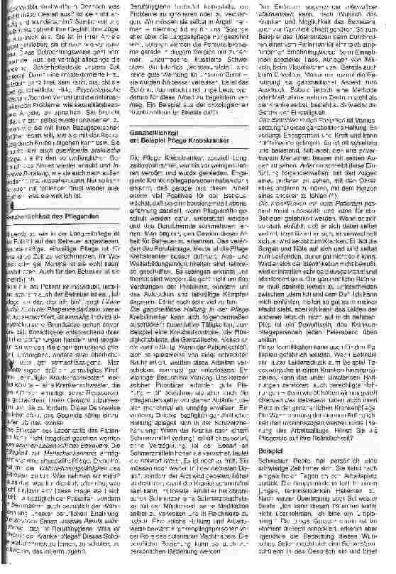 Vorschauseite 2: Die Bedeutung der Ganzheitlichkeit in der Langzeitpflege - speziell bei Krebskranken -