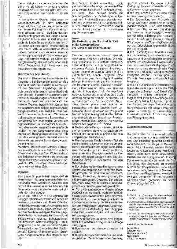 Vorschauseite 3: Die Bedeutung der Ganzheitlichkeit in der Langzeitpflege - speziell bei Krebskranken -