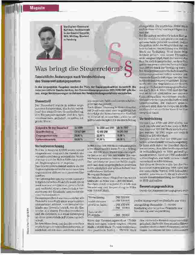 Vorschauseite 1: Was bringt die Steuerreform?