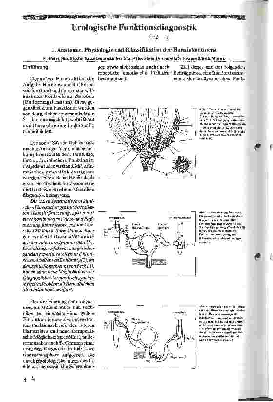 Vorschauseite 1: Urologische Funktionsdiagnostik 1. Anatomie, Physiologie und Klassifikation der Harninkontinenz