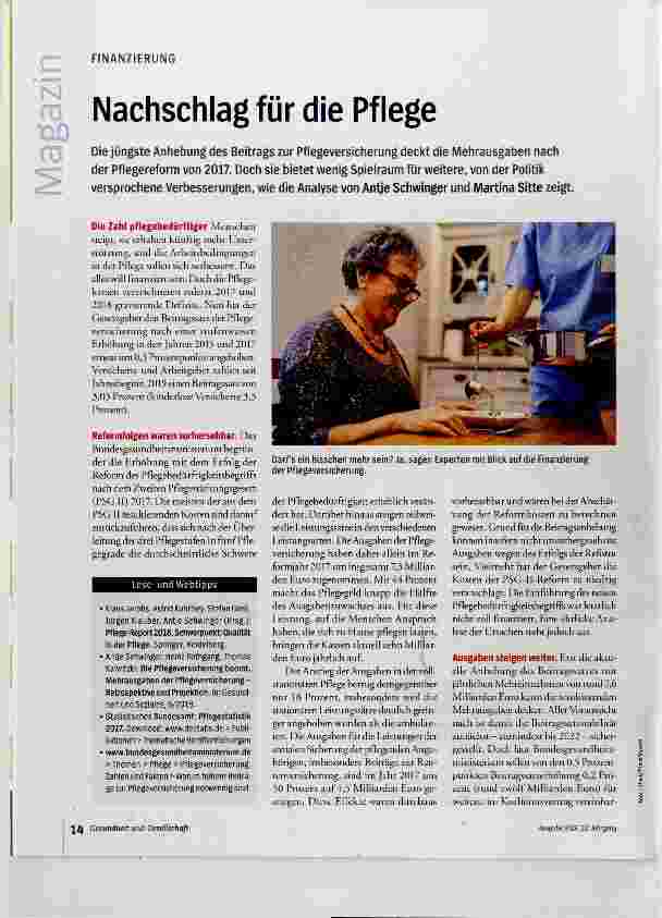 Vorschauseite 1: Nachschlag für die Pflege
