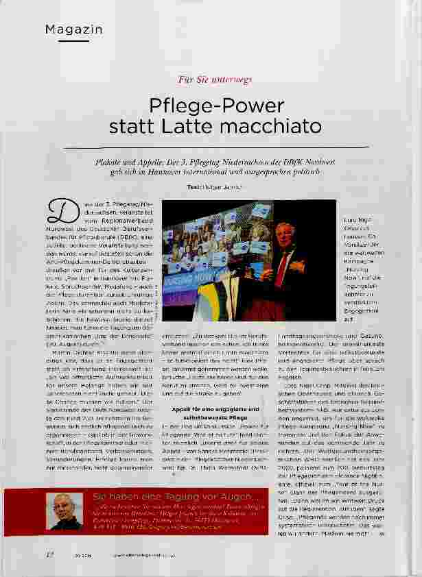Vorschauseite 1: Pflege-Power statt Latte macchiato