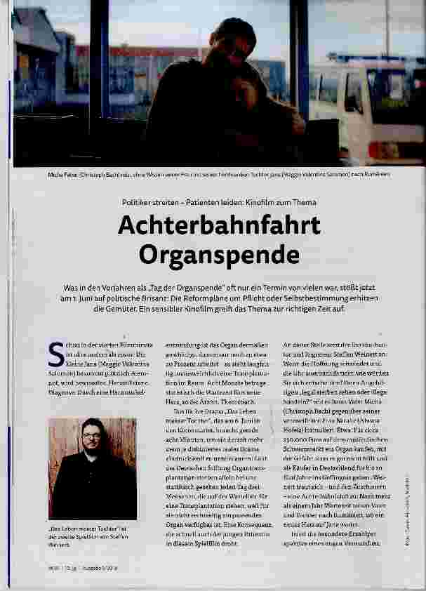 Vorschauseite 1: Achterbahnfahrt Organspende