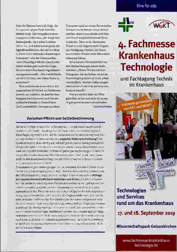 Vorschauseite 2: Achterbahnfahrt Organspende