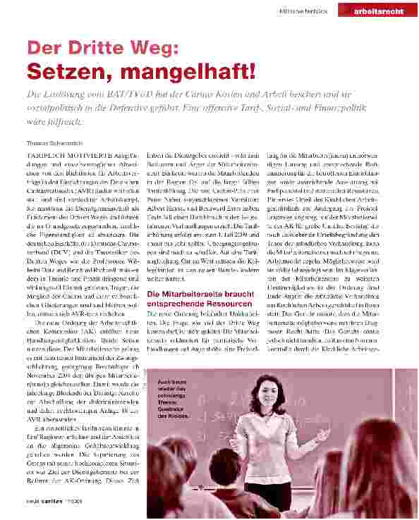 Vorschauseite 1: Der Dritte Weg: Setzen, mangelhaft!