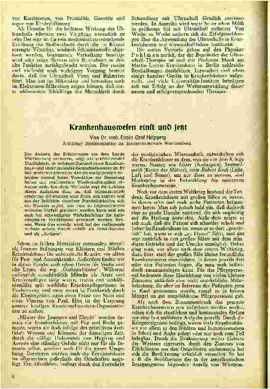 Vorschauseite 1: Krankenhauswesen einst und jetzt