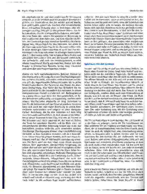 Vorschauseite 3: Architektur und psychiatrische Pflege - Überlegungen zur Gestaltung des räumlichen Millieus einer Station