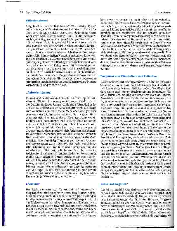 Vorschauseite 5: Architektur und psychiatrische Pflege - Überlegungen zur Gestaltung des räumlichen Millieus einer Station