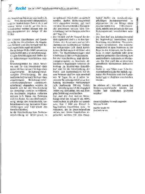 Vorschauseite 2: Betäubungsmittelrecht wurde geändert - Das Verschreiben von Betäubungsmitteln für die Schmerztherapie wurde erleichtert