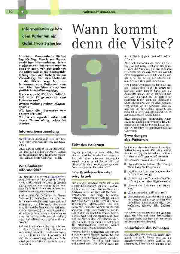 Vorschauseite 1: Wann kommt denn die Visite?