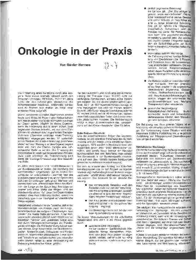 Vorschauseite 1: Onkologie in der Praxis
