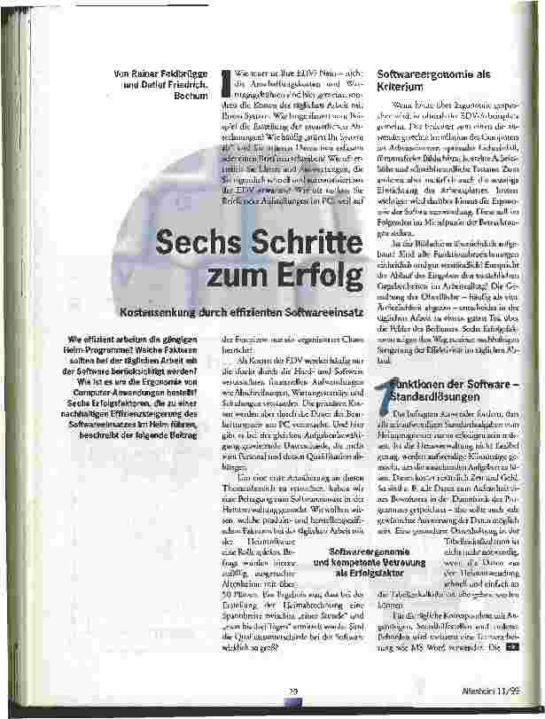 Vorschauseite 1: Sechs Schritte zum Erfolg