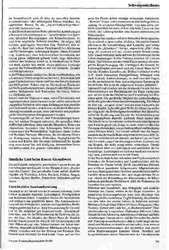 Vorschauseite 2: Die somato-psycho-soziale Einheit des Essens: Stoffwechsel, Lust und Kultur