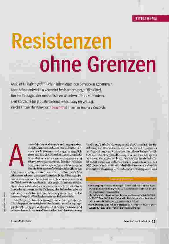 Vorschauseite 1: Resistenzen ohne Grenzen