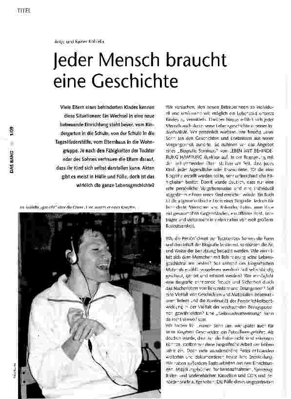 Vorschauseite 1: Jeder Mensch braucht eine Geschichte